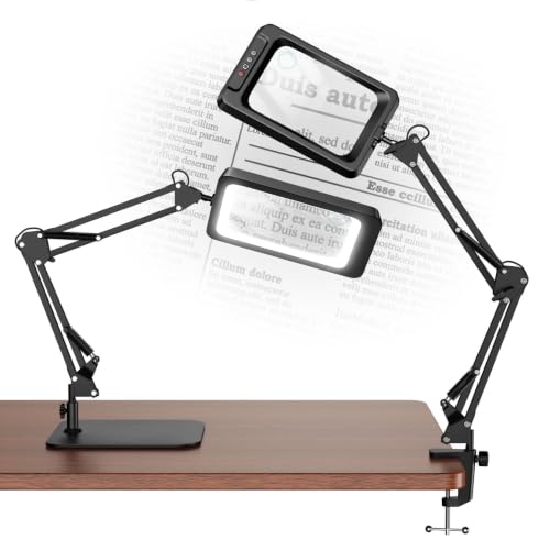 10X Magnifying Glass with Light and Stand