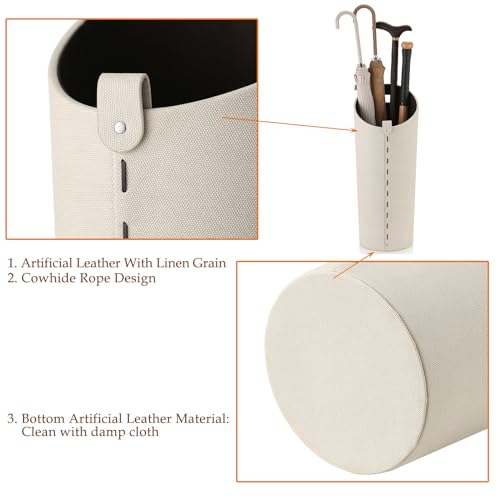 Tall Umbrella Holder White That won't Tip Over and Removable Drip Water Tray Modern Farmhouse Home Decor Umbrella Bucket Rack Can Storage 10 Different Sizes of Golf Umbrellas Canes etc