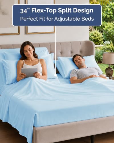 Flex Top Split Head King 6 Piece Sheet Set