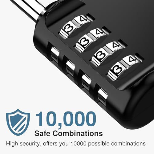 1 Pack Combination Lock Locker 4 Digits Combo Padlock Gym Black
