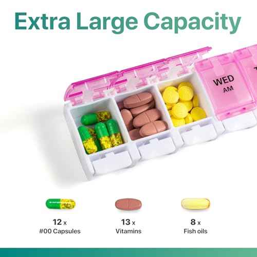AM PM Weekly Pill Organizer 7 Day