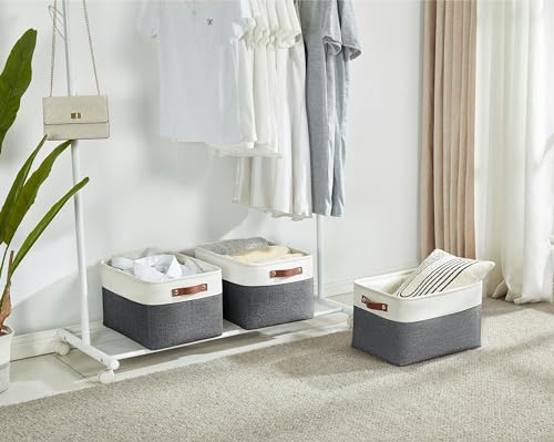 Storage Bins Large Fabric Storage Baskets for Shelves 3 Pack (3 Count)