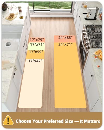 Thin Kitchen Rug 17x59 Non Slip Rubber Backing