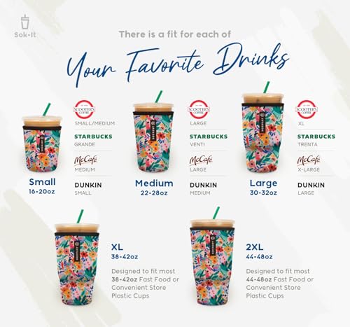 JavaSok Iced Coffee & Cold Soda Insulated Neoprene Cup Sleeve