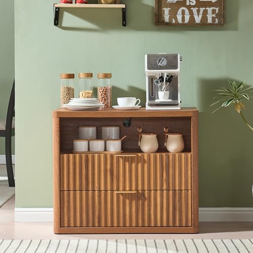 31" Wide Fluted Nightstand Set of 2 with Charging Station (2 Count)
