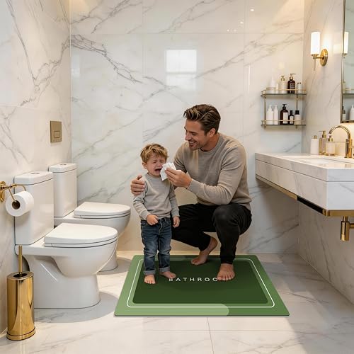 Bath Mat Bathroom Mat Rugs Super Absorbent Shower Mats Non Slip Quick Dry Thin Rubber Mats for Bathroom Floor Fit Under Door