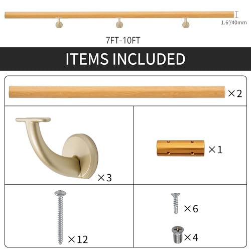 10 FT Modern Aluminum Handrail Set