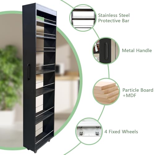 7 Tier Slim Rolling Pantry Storage Cart