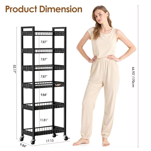 6 Tier Slim Storage Cart
