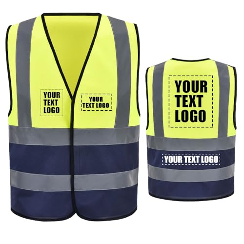 Personalized Small Yellow & Navy Reflective Safety Vest