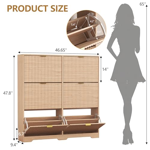 Shoe Cabinet Storage for Entryway with 6 Flip Drawers