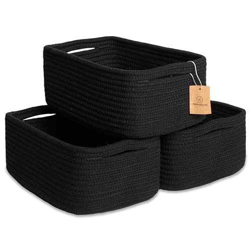 11.8"x8"x4.5” Rectangle Storage Baskets for Shelves 3 Pack (3 Count)
