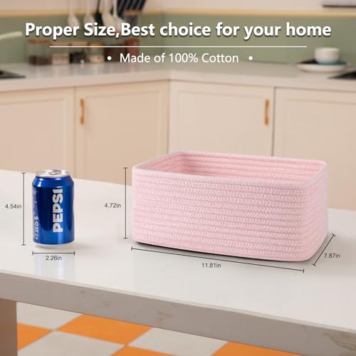 4 Pack Small Storage Shelf Baskets for Organizing (4 Count)
