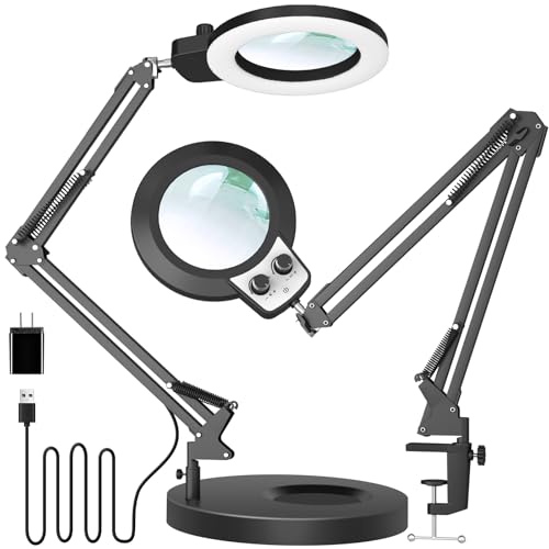 12X Magnifying Glass with Light and Stand