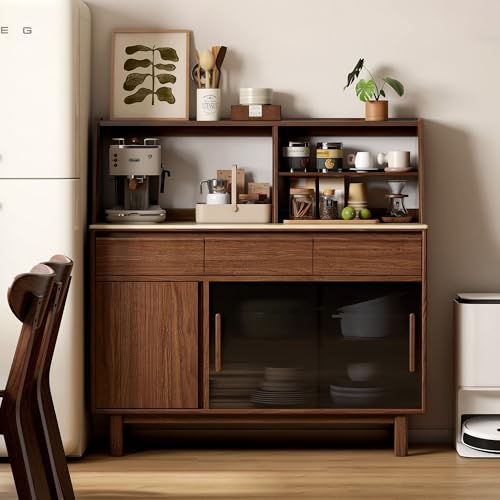 100% Solid Rubberwood Kitchen Counter Hutch Shelf