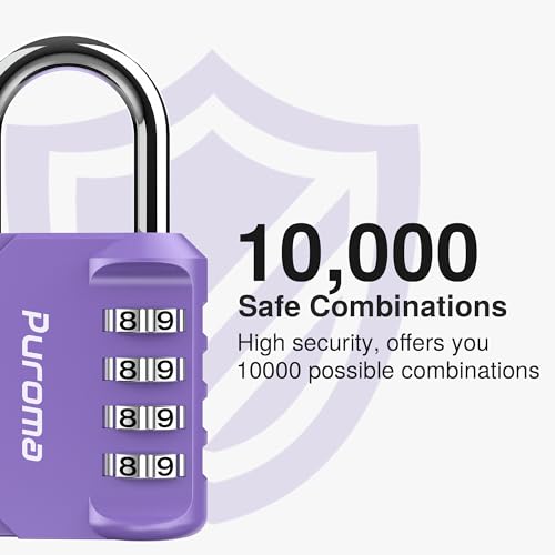 4 Pack Combination Lock Locker 4 Digits Combo Padlock Gym 4 Color (4 Count)