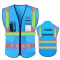 High Visibility Reflective Safety Vest with Pockets Custom Your Logo Safety Workwear