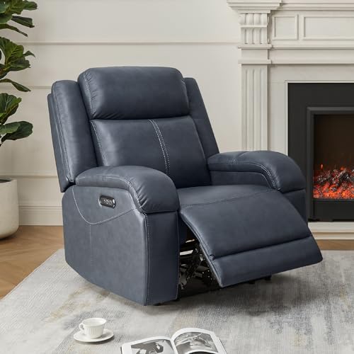Genuine Leather Wall Hugger Power Recliner