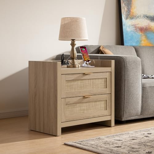 Rattan Night Stand for Bedroom