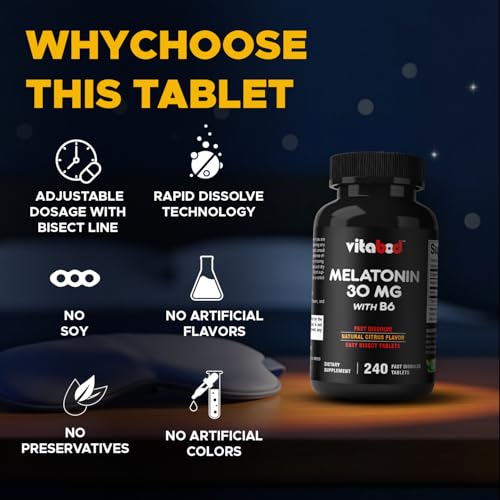 Melatonin 30 mg with Vitamin B6 (240 Count)