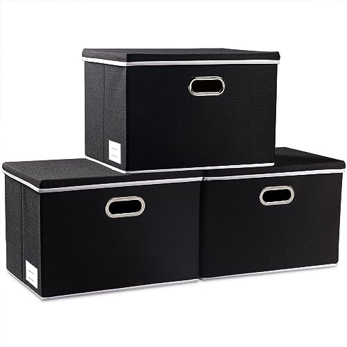 Extra Large Collapsible Storage Bins with Lids [3 (3 Count)
