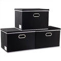 Extra Large Collapsible Storage Bins with Lids [3 (3 Count)