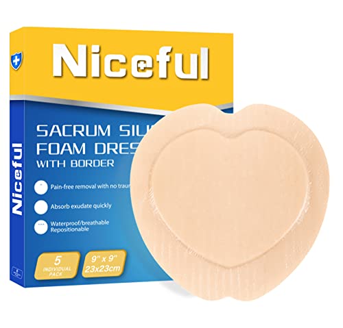 Sacral Silicone Foam Dressing 9x9 5 PCS (5 Count)