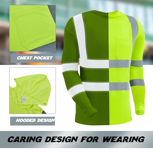 4 Pcs Reflective Safety T Shirt High Visibility Work Shirts Sun Protection Construction
