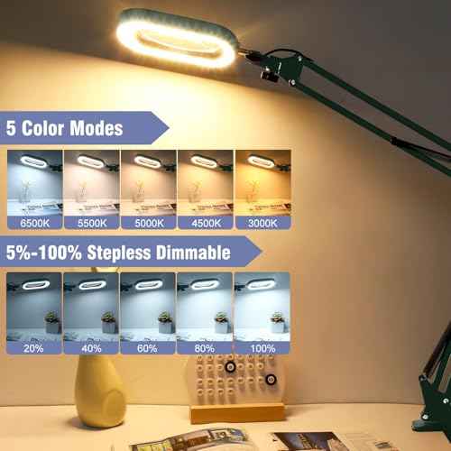 14.35" Large Magnifying Glass with Light and Clamp