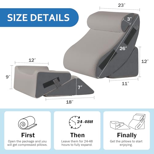 5Pcs Wedge Pillow Set for After Surgery (5 Count)