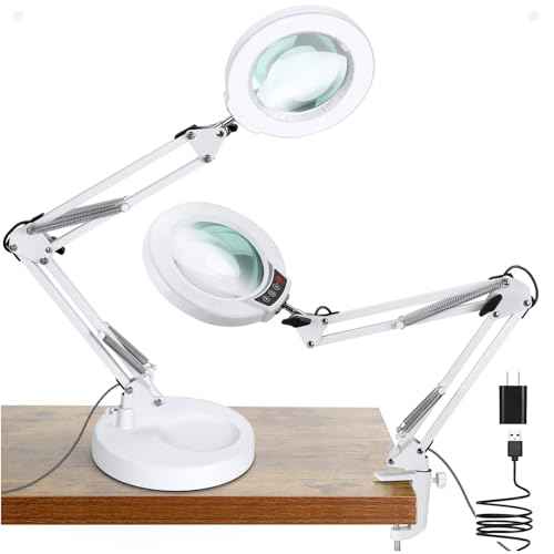 12X Magnifying Glass with Light and Stand