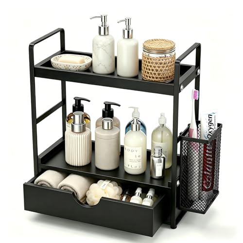 Bathroom Counter Organizer with Basket