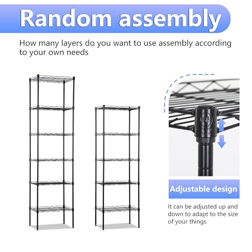 6 Tier Wire Storage Shelves (6 Count)