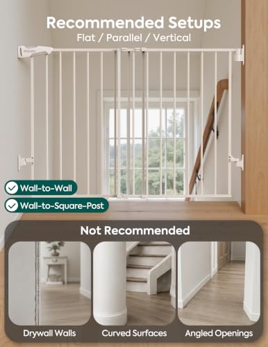 No Bottom Bar Baby Gate for Stairs