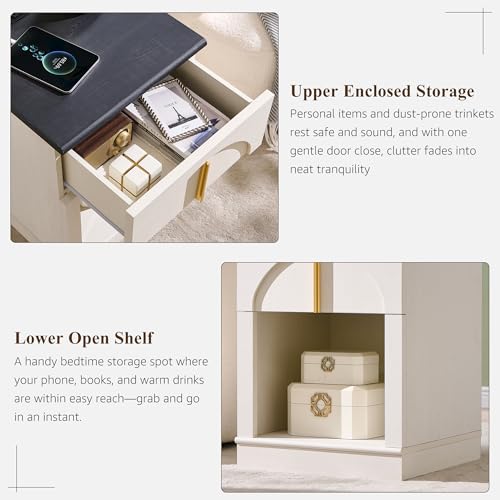Modern 18" Nightstand with Arched Panel