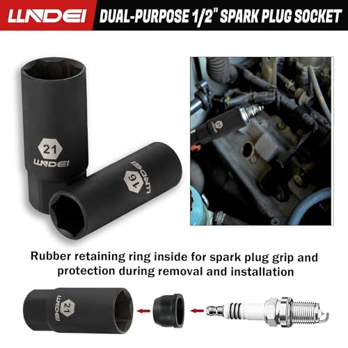 1 2" Drive Deep Impact Socket Set 37Pcs SAE (37 Count)
