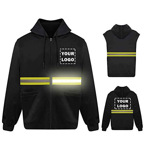 High Visibility Reflective Safety Hoodie Jacket With Removable Sleeves Hi Vis Outdoor Protective Workwear Unisex