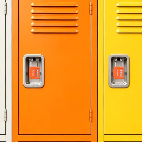 1 Pack Combination Lock Locker 4 Digits Combo Padlock Gym Orange