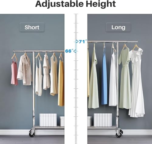 Clothing Garment Rack Capacity 525LBS Collapsible Clothes Rack