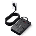 Power Strip 15Ft Flat Plug Extension Cord with Multiple Outlets