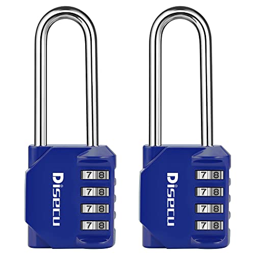 2 Pack disecu 2.6 Inch Long Shackle Combination Lock (2 Count)