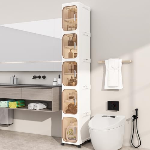 5 Tier Slim Bathroom Storage Cabinet