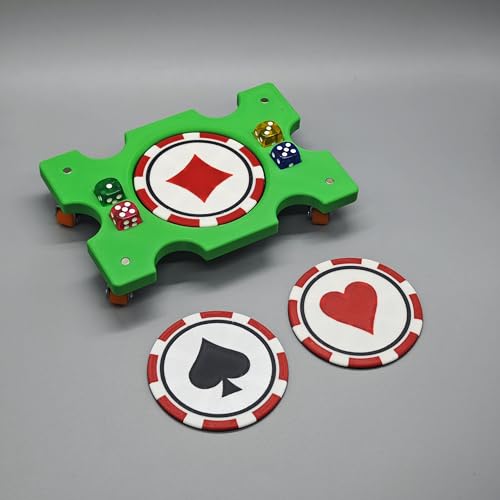 Card Holder 4 Deck Playing Cards Tray Organizes Multiple Decks（Green (4 Count)