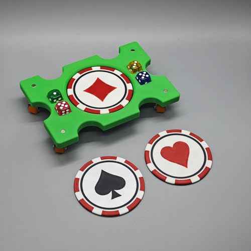 Card Holder 4 Deck Plastic Revolving Card Game Holder Playing Cards Tray Rotating 360° Organizes Multiple Decks for Canasta