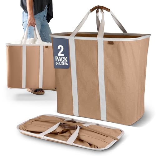 Collapsible Fabric Laundry Hamper Premium (2 Count)
