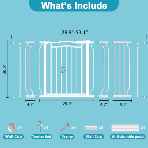 Extra Wide Baby Gate for Doorways 29.9"