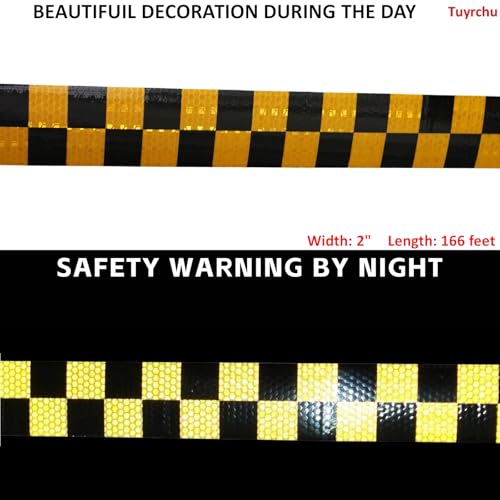 Yellow Black Reflective Tape 2 inch X 166 feet