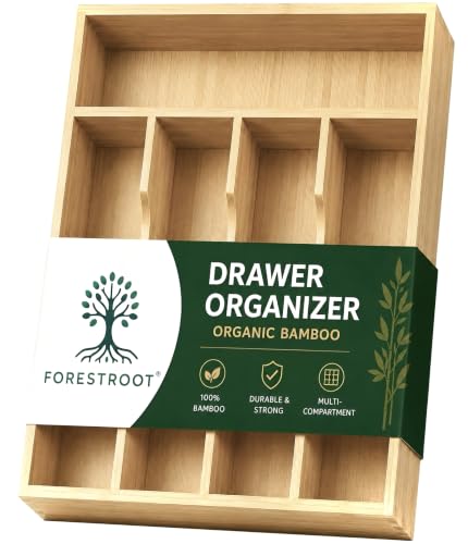 Bamboo Drawer Organizer for Kitchen Drawers