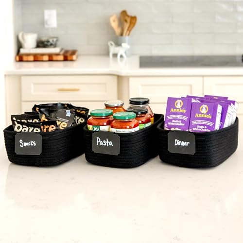 11.8"x8"x4.5” Rectangle Storage Baskets for Shelves 3 Pack (3 Count)