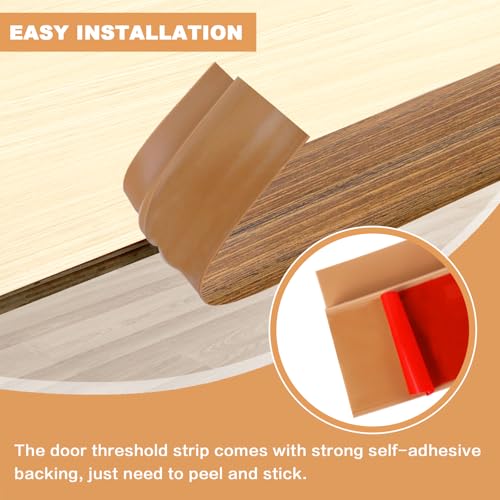 Vinyl Floor Transition Strip Self Adhesive Door Threshold Strip (6.6 Foot)